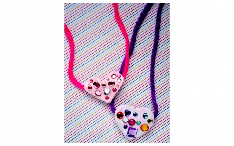 Color Me Happy Heart Pendants with Hearty Air Dry Clay